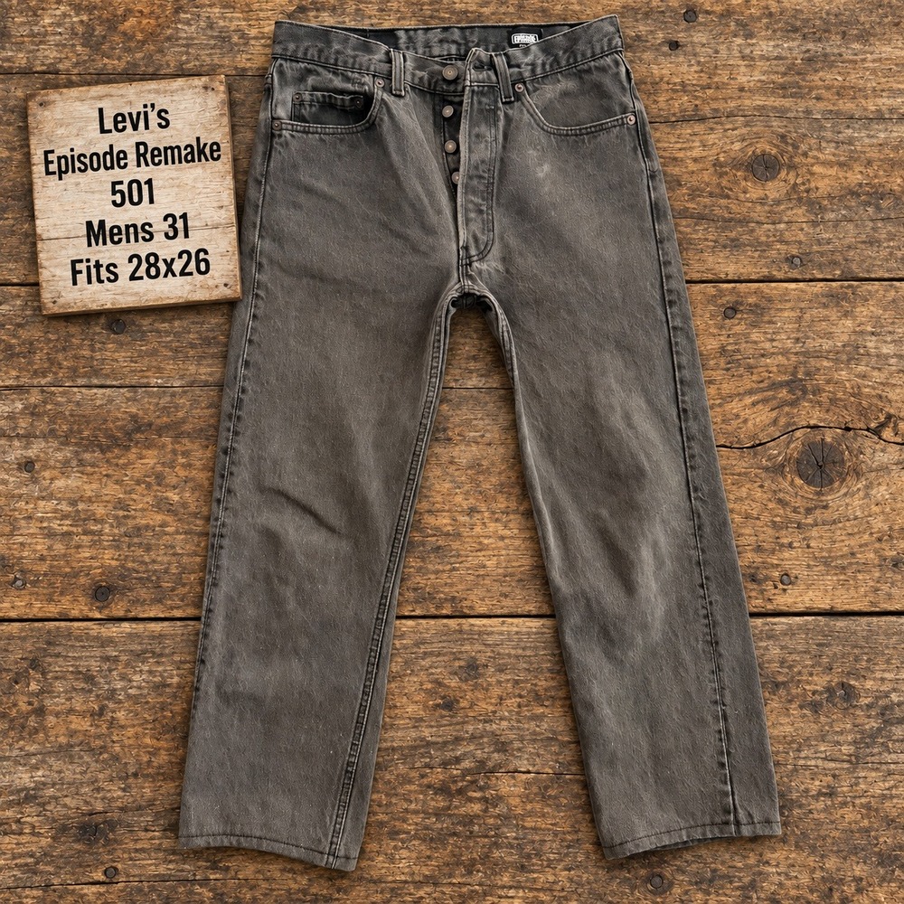 Levis Episode Remake 501 Gray Straight Leg Jeans Mens Tag 31 Fits 28x26 Hemmed